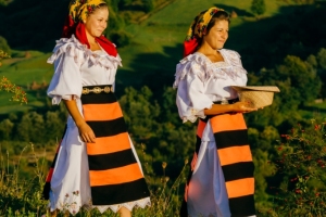 Maramures traditional costumes young women