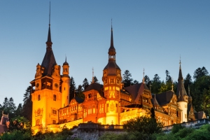 Peles Sinaia by night Carpathians city break