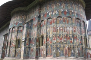 Sucevita Monastery painted wall UNESCO Moldova