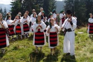 Traditional dances Maramures Romania young girls